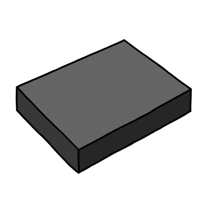 Illustration einer schwarzen Platte aus thermoplastischem Composite hergestellt im A-Comp Compression Molding Verfahren