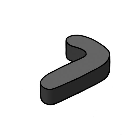 Illustration eines schwarzen Halbfabrikats aus thermoplastischem Composite hergestellt im A-Comp Compression Molding Verfahren