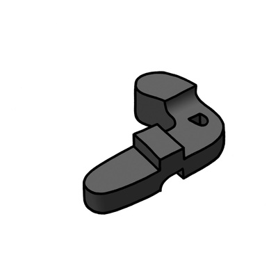 Illustration eines schwarzen Formteils aus thermoplastischem Composite hergestellt im A-Comp Compression Molding Verfahren