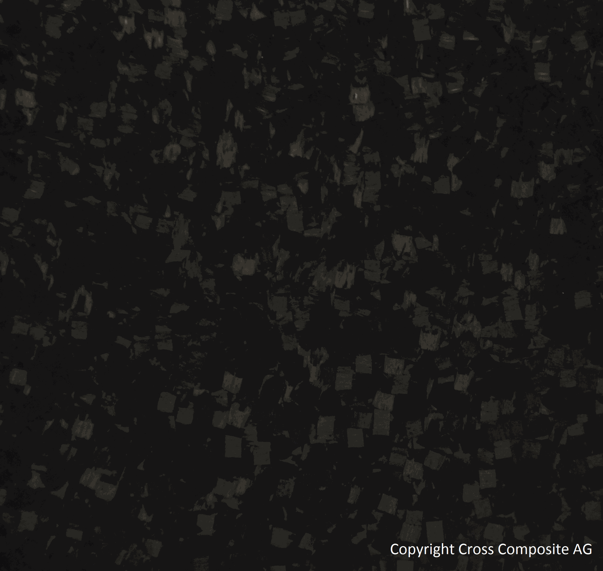 Nahaufnahme von thermoplastischem Faserverbundwerkstoff mit Granit-Carbon Oberflächenoptik