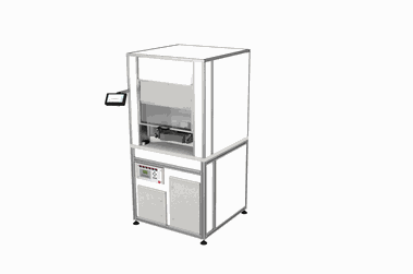 Illustration mit zeigt CrossTEQs CompoMatic Heisspresse für das A-Comp Compression Molding Verfahren