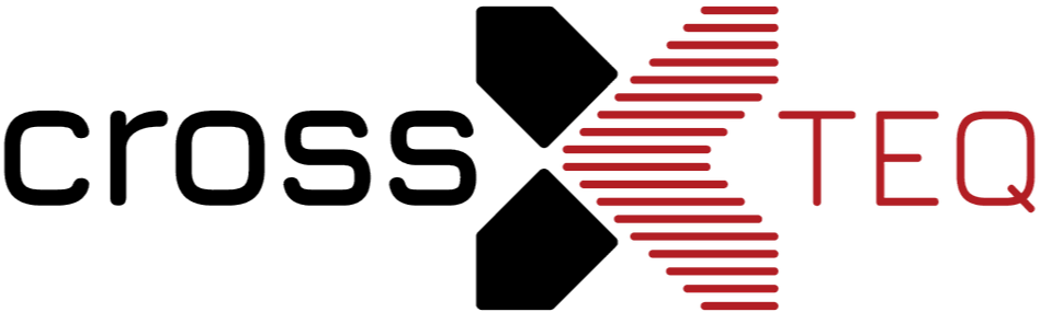Das ist unser offizielles CrossTEQ Company Logo mit rotem Kreuz und Schriftzug