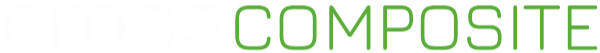Grün-weisses Text-Logo von der CrossTEQ-Marke &quot;Cross Composite&quot;