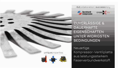 Bild einer leistungsstarken Kompressor-Ventilplatte aus thermoplastischen PEI-Carbonfaser Composite